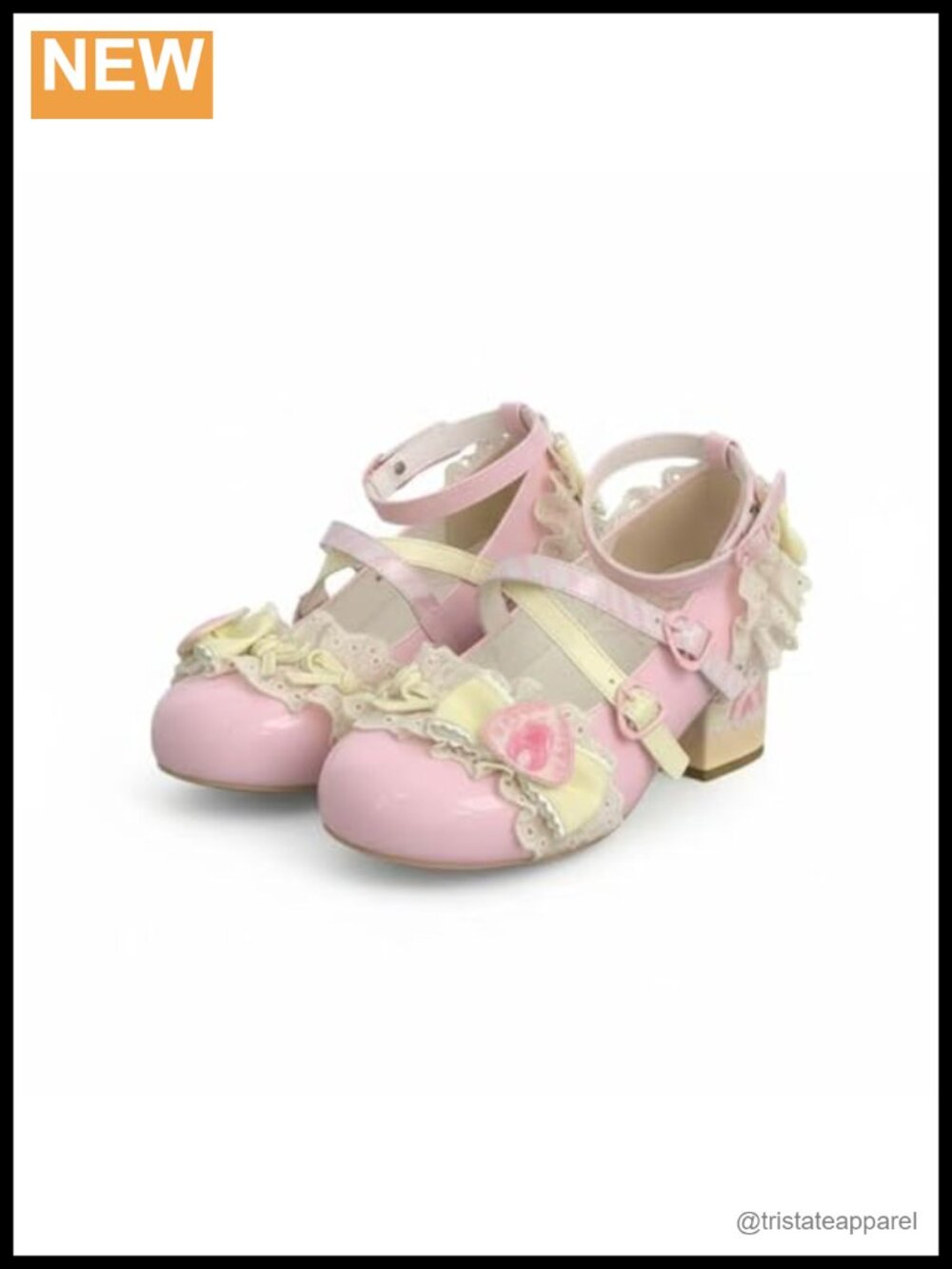 Lolita Mary Jane Chunky Mid Heel Cosplay Party PU Leather